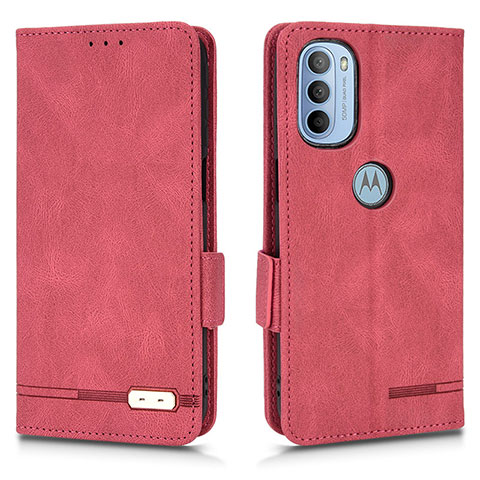 Custodia Portafoglio In Pelle Cover con Supporto L03Z per Motorola Moto G41 Rosso