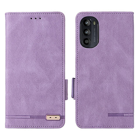 Custodia Portafoglio In Pelle Cover con Supporto L03Z per Motorola MOTO G52 Viola