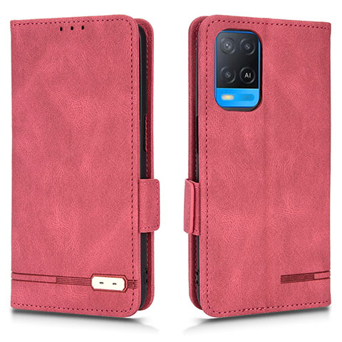 Custodia Portafoglio In Pelle Cover con Supporto L03Z per Oppo A54 4G Rosso