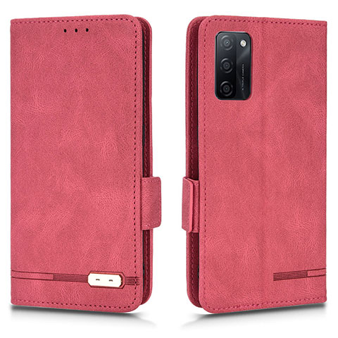 Custodia Portafoglio In Pelle Cover con Supporto L03Z per Oppo A55S 5G Rosso