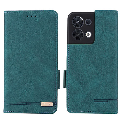 Custodia Portafoglio In Pelle Cover con Supporto L03Z per Oppo Reno8 5G Verde