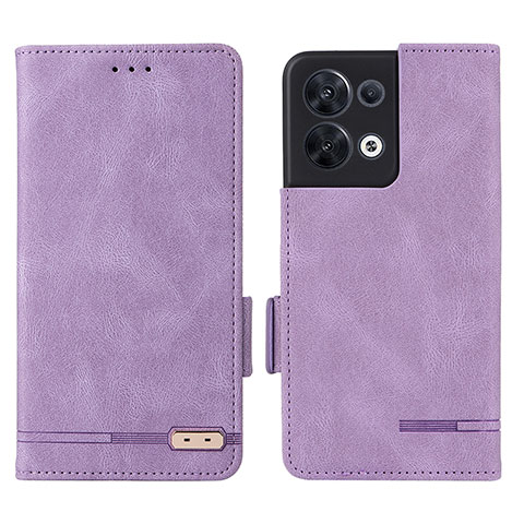 Custodia Portafoglio In Pelle Cover con Supporto L03Z per Oppo Reno9 5G Viola