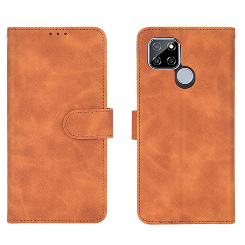 Custodia Portafoglio In Pelle Cover con Supporto L03Z per Realme Q2i 5G Marrone