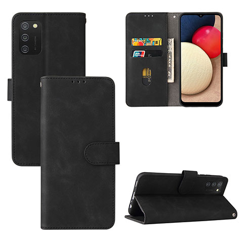 Custodia Portafoglio In Pelle Cover con Supporto L03Z per Samsung Galaxy A03s Nero