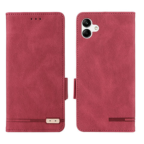 Custodia Portafoglio In Pelle Cover con Supporto L03Z per Samsung Galaxy A04E Rosso