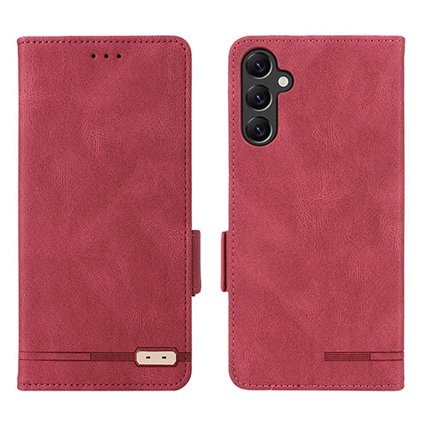 Custodia Portafoglio In Pelle Cover con Supporto L03Z per Samsung Galaxy A14 4G Rosso