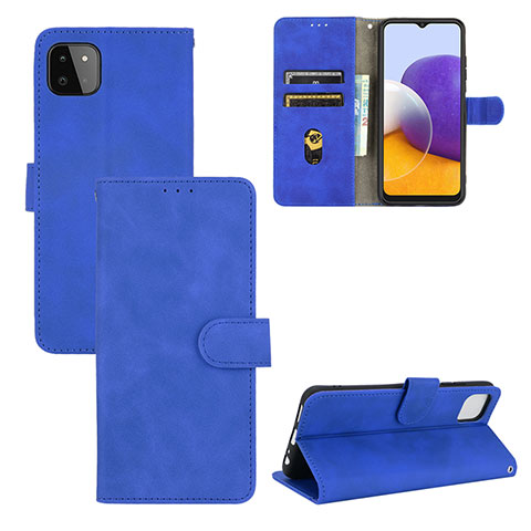 Custodia Portafoglio In Pelle Cover con Supporto L03Z per Samsung Galaxy A22 5G Blu