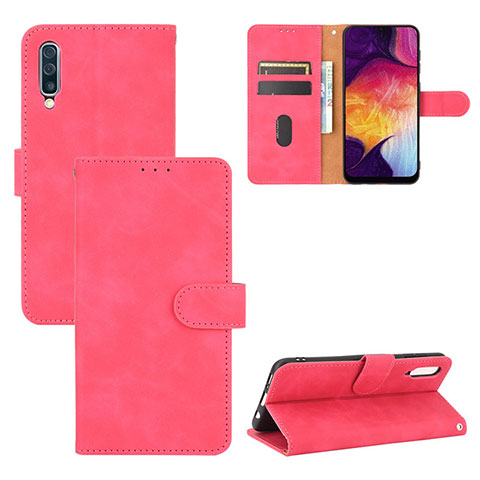 Custodia Portafoglio In Pelle Cover con Supporto L03Z per Samsung Galaxy A30S Rosa Caldo