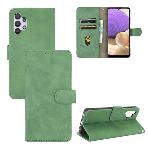 Custodia Portafoglio In Pelle Cover con Supporto L03Z per Samsung Galaxy A32 4G Verde