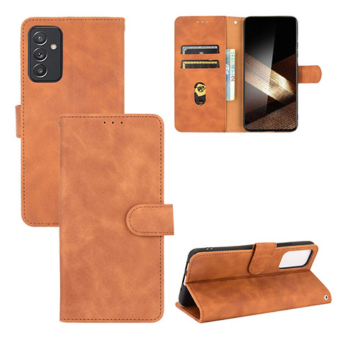 Custodia Portafoglio In Pelle Cover con Supporto L03Z per Samsung Galaxy A35 5G Marrone