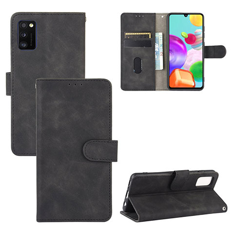 Custodia Portafoglio In Pelle Cover con Supporto L03Z per Samsung Galaxy A41 Nero