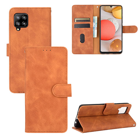 Custodia Portafoglio In Pelle Cover con Supporto L03Z per Samsung Galaxy A42 5G Marrone