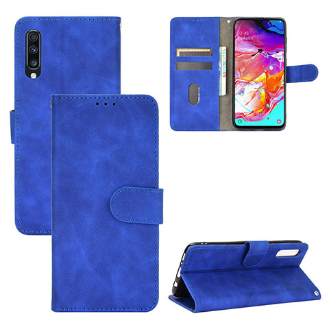 Custodia Portafoglio In Pelle Cover con Supporto L03Z per Samsung Galaxy A70S Blu