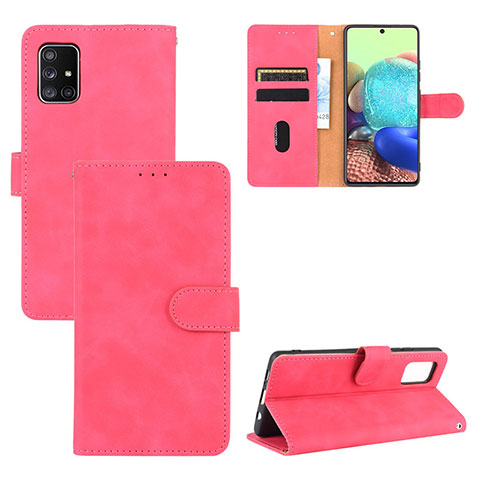 Custodia Portafoglio In Pelle Cover con Supporto L03Z per Samsung Galaxy A71 5G Rosa Caldo