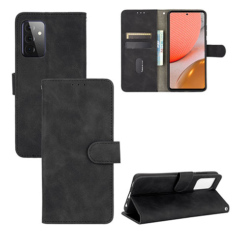 Custodia Portafoglio In Pelle Cover con Supporto L03Z per Samsung Galaxy A72 4G Nero