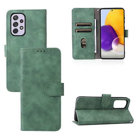 Custodia Portafoglio In Pelle Cover con Supporto L03Z per Samsung Galaxy A73 5G Verde