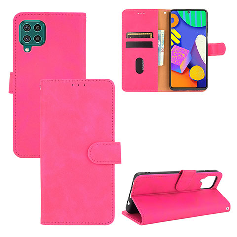 Custodia Portafoglio In Pelle Cover con Supporto L03Z per Samsung Galaxy F62 5G Rosa Caldo