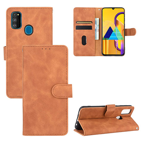 Custodia Portafoglio In Pelle Cover con Supporto L03Z per Samsung Galaxy M21 Marrone