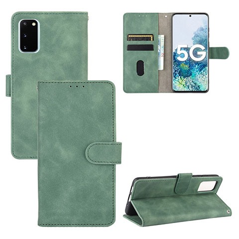 Custodia Portafoglio In Pelle Cover con Supporto L03Z per Samsung Galaxy S20 FE (2022) 5G Verde