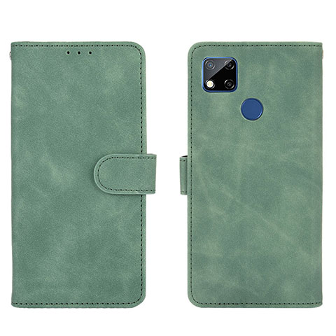 Custodia Portafoglio In Pelle Cover con Supporto L03Z per Xiaomi Redmi 9 Activ Verde