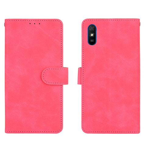 Custodia Portafoglio In Pelle Cover con Supporto L03Z per Xiaomi Redmi 9A Rosa Caldo