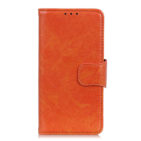 Custodia Portafoglio In Pelle Cover con Supporto L04 per Alcatel 3 (2019) Arancione