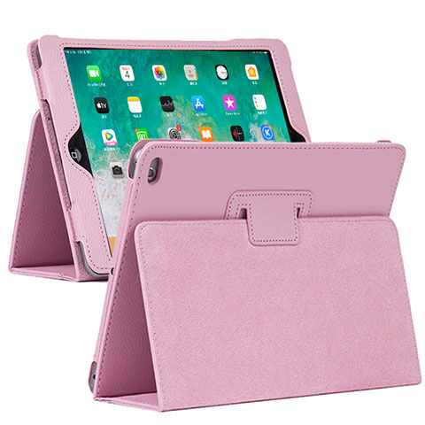 Custodia Portafoglio In Pelle Cover con Supporto L04 per Apple iPad 10.2 (2021) Rosa