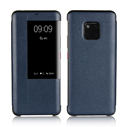 Custodia Portafoglio In Pelle Cover con Supporto L04 per Huawei Mate 20 Pro Blu