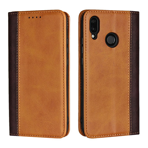 Custodia Portafoglio In Pelle Cover con Supporto L04 per Huawei P20 Lite Arancione