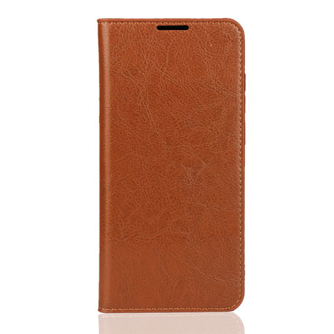 Custodia Portafoglio In Pelle Cover con Supporto L04 per Huawei Y7 (2019) Arancione