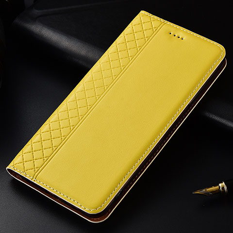 Custodia Portafoglio In Pelle Cover con Supporto L04 per LG V50 ThinQ 5G Giallo