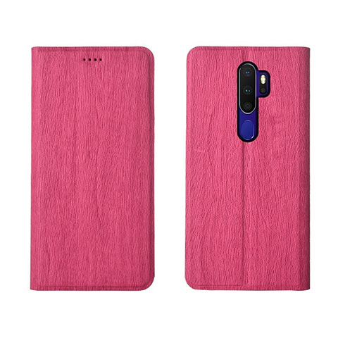 Custodia Portafoglio In Pelle Cover con Supporto L04 per Oppo A11X Rosa Caldo