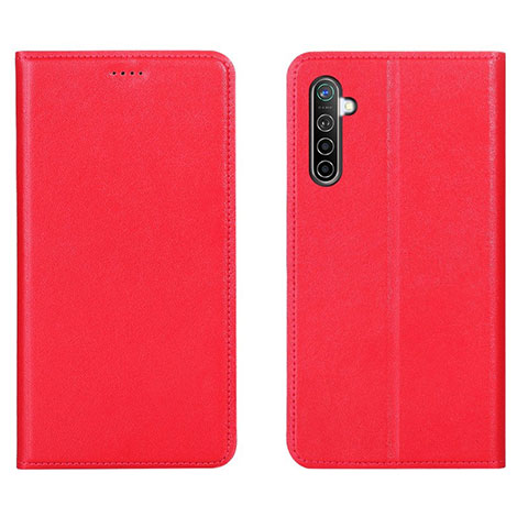 Custodia Portafoglio In Pelle Cover con Supporto L04 per Realme X2 Rosso