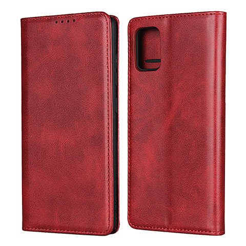 Custodia Portafoglio In Pelle Cover con Supporto L04 per Samsung Galaxy M40S Rosso