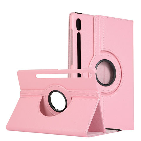 Custodia Portafoglio In Pelle Cover con Supporto L04 per Samsung Galaxy Tab S6 10.5 SM-T860 Rosa