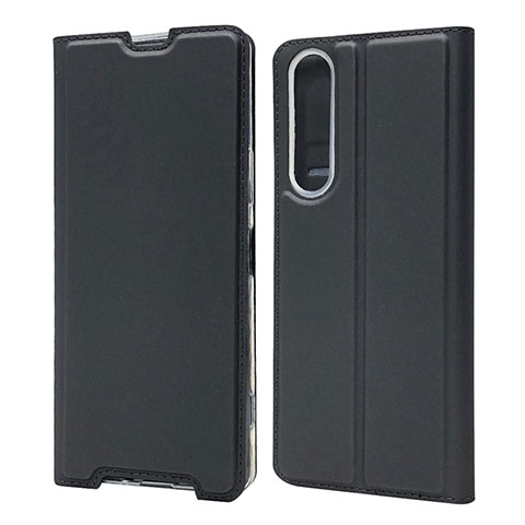 Custodia Portafoglio In Pelle Cover con Supporto L04 per Sony Xperia 1 II Nero