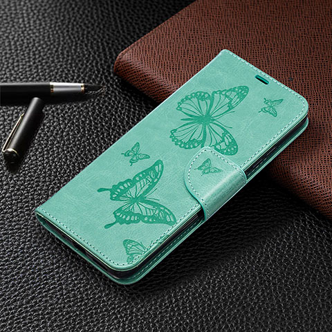 Custodia Portafoglio In Pelle Cover con Supporto L04 per Xiaomi POCO C3 Verde Pastello