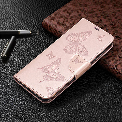 Custodia Portafoglio In Pelle Cover con Supporto L04 per Xiaomi Redmi 9C NFC Oro Rosa