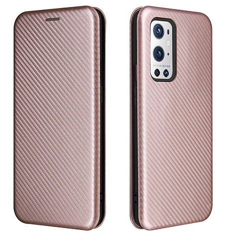 Custodia Portafoglio In Pelle Cover con Supporto L04Z per OnePlus 9 Pro 5G Oro Rosa