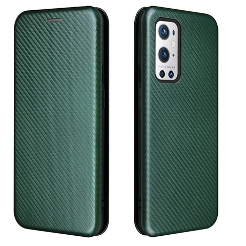 Custodia Portafoglio In Pelle Cover con Supporto L04Z per OnePlus 9 Pro 5G Verde