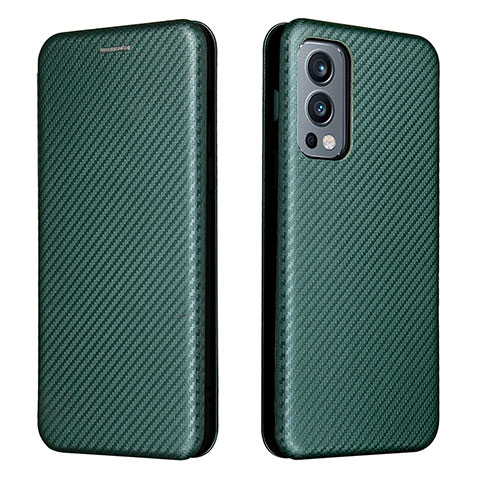 Custodia Portafoglio In Pelle Cover con Supporto L04Z per OnePlus Nord 2 5G Verde