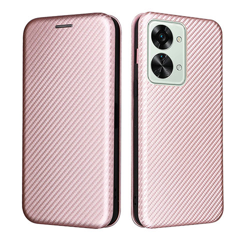 Custodia Portafoglio In Pelle Cover con Supporto L04Z per OnePlus Nord 2T 5G Oro Rosa