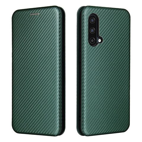 Custodia Portafoglio In Pelle Cover con Supporto L04Z per OnePlus Nord CE 5G Verde