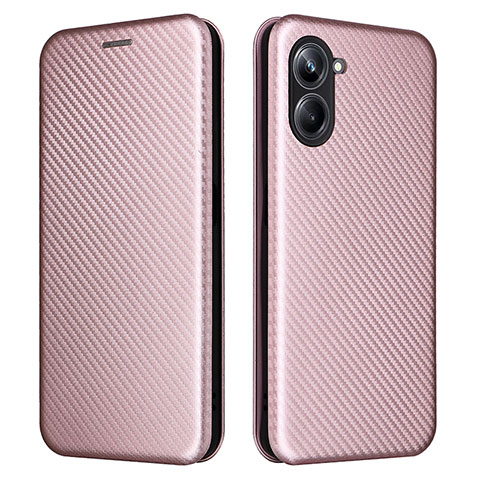 Custodia Portafoglio In Pelle Cover con Supporto L04Z per Realme 10 Pro 5G Oro Rosa