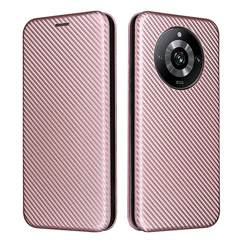 Custodia Portafoglio In Pelle Cover con Supporto L04Z per Realme 11 Pro+ Plus 5G Oro Rosa