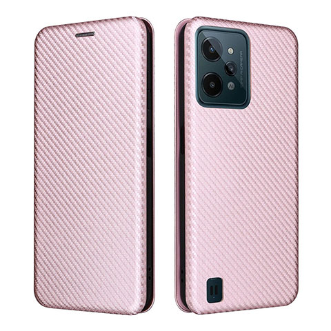 Custodia Portafoglio In Pelle Cover con Supporto L04Z per Realme C31 Oro Rosa