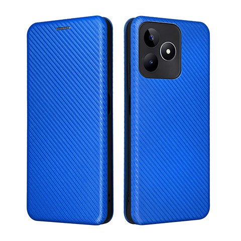 Custodia Portafoglio In Pelle Cover con Supporto L04Z per Realme C51 Blu