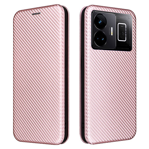 Custodia Portafoglio In Pelle Cover con Supporto L04Z per Realme GT Neo5 5G Oro Rosa