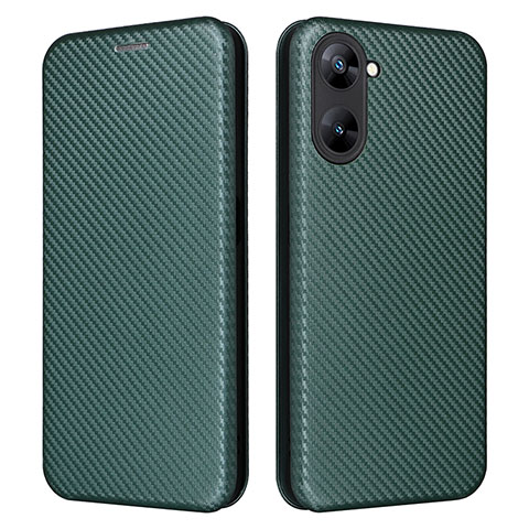 Custodia Portafoglio In Pelle Cover con Supporto L04Z per Realme V20 5G Verde