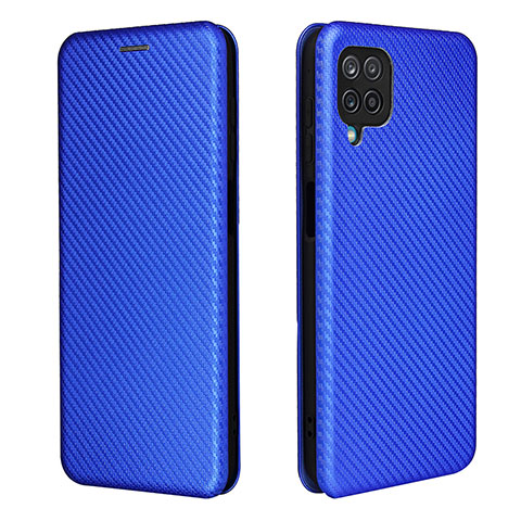 Custodia Portafoglio In Pelle Cover con Supporto L04Z per Samsung Galaxy A12 Nacho Blu